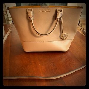 Michael Kors dark khaki leather large grab bag